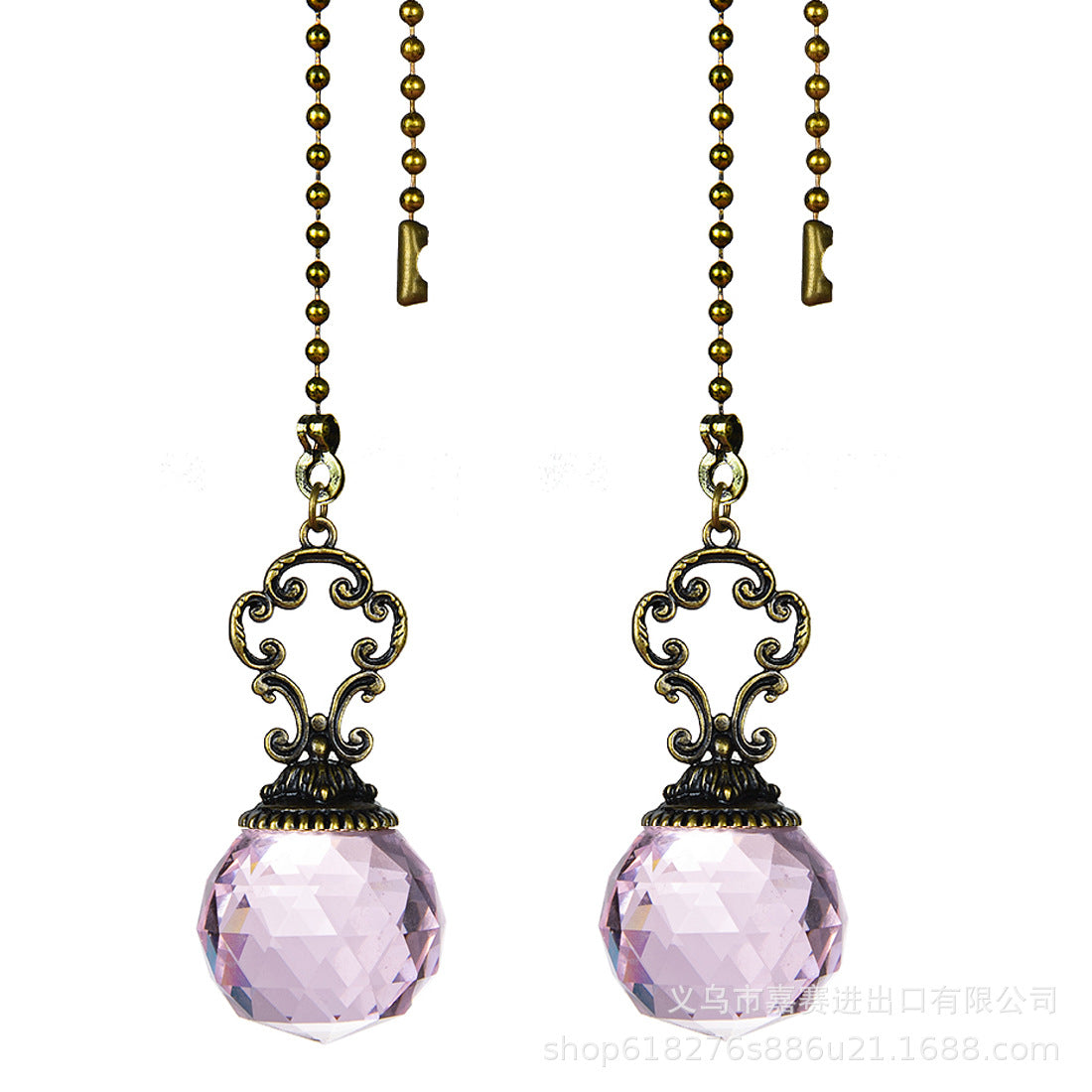 Wholesale Vintage Faceted Ball Green Bronze Bead Chain Sun Catcher Pendant